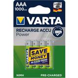 Varta Batteries - Rechargeable Standard Batteries Batteries & Chargers Varta AAA Accu Rechargeable Power 1000mAh 4-pack