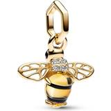 Gold Charms & Pendants Pandora Sparkling Bee Dangle Charm - Gold/Black/Transparent