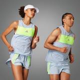 Adidas Men Tank Tops on sale adidas BTN Tank Running Shirts Men Light Blue, Neon Yellow