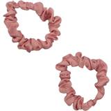 Topkids Accessories Set Of 2 Small Satin Scrunchies For Women, Imitation Silk Scrunchies, Hair Bobbles