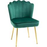Green Furniture Homcom Velvet-Feel Shell Lounge Chair 88cm