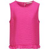 Sleeveless T-shirts Children's Clothing Only O-Neck Top with Ruffled Edge - Purple/Fuchsia Purple (15296957-833)