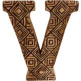Geko Hand Carved Wooden Geometric Letter V
