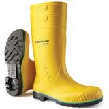 Dunlop acifort ribbed wellington work boots yellow sizes 6-12