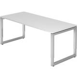 Hammerbacher 180x80cm Weiß/Silber Schreibtisch