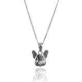 Elements French Bulldog Pendant Silver Necklace