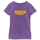 Netflix Girl's stranger things orange logo t-shirt
