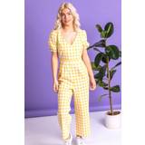 Yellow Jumpsuits & Overalls Dusk Gingham check jumpsuit ladies fashion women