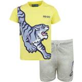 Yellow Other Sets Children's Clothing Kenzo Baby Tiger Print T- shirt & Shorts Set - Grey /Yellow (K08053-A10)