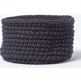 Cotton Baskets Homescapes Cotton Knitted Round Black Basket