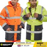 5XL Work Jackets Beeswift hi-vis traffic work jacket orange/navy sizes s-xxxxxl