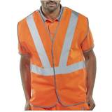 XL Work Vests Beeswift Railspec Vest Polyester Orange RSV02PXXXL