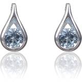 Elements Blue Topaz Teardrop Silver Stud Earrings