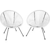 Tectake Patio Chairs tectake Set of 2 Santana garden chairs dining chairs, egg chairs