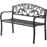 Black metal garden furniture OutSunny 2 Seater Garden Bench
