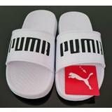 Puma Slippers & Sandals Puma Popcat Patent White Womens Sliders Patent Leather