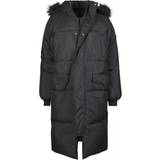 Urban Classics Women Coats Urban Classics Ladies Oversize Faux Fur Puffer Coat - Black