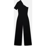 XXS Jumpsuits & Overalls Stella McCartney Compact Knit One-Shoulder Jumpsuit 1000 BLACK
