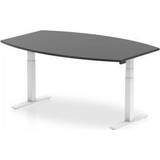 Acoustic Panels High Gloss 1800mm Writable Boardroom Table Black Top White Height