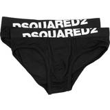 DSquared2 2-Pack Angled Logo Low-Rise Briefs, Black