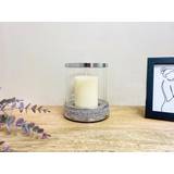 Small Sparkly Pillar Holder Clear Candlestick