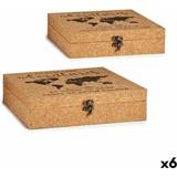 Brown Storage Boxes Gift Decor Dekorative Æsker Verdenskort MDF Opbevaringsboks