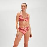 Speedo Women Bikini Tops Speedo Women's Printed Banded Triangle Bikini Oxblood/Coral