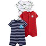 Babies Playsuits Children's Clothing Simple Joys by Carter's Baby Boys' Snap-Up Rompers, Pack of 3, Navy/Red/White, Alligator/Stripe, Newborn