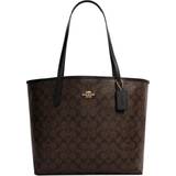 Coach Totes & Shopping Bags Coach City Tote In Signature Canvas - Gold/Brown Black