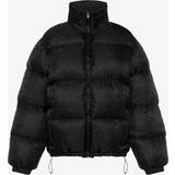 Moschino Outerwear Moschino Jacquard Down Puffer Jacket Black