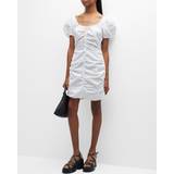 Cotton Dresses Ganni White Ruched Minidress DK