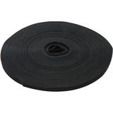 Loops 10mm x 25m black hook & self wrapping tape cable tidy management grip wrap