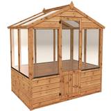 Polycarbonate Greenhouses Mercia Garden Products Greenhouse with Flap Vent 4x6m Wood Glass