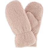 Beige - Women Mittens CTM women's boucle teddy mittens with gathered wrist