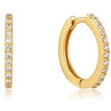 Ania Haie Huggie Hoop Earrings - Gold/Diamonds