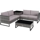 Outdoor Bar Sets Garden & Outdoor Furniture on sale tectake grey rattan corner Outdoor Bar Set