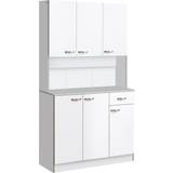 Storage Cabinets Homcom Kitchen Adjustable White Storage Cabinet 101x180cm