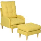Homcom Modern Yellow Armchair 90cm