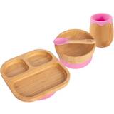 Divided Bamboo Suction Baby Feeding Set 4pc Pink