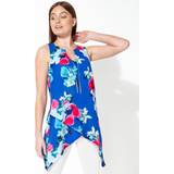 Jewellery Roman Floral Print Asymmetric Top with Necklace