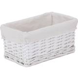 Small White Wicker Lined Basket