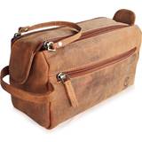 Brown Toiletry Bags & Cosmetic Bags Leather Wash Bag for Men Handcrafted Toiletry Bag for All Your Travel ToiletriesMediumBrown