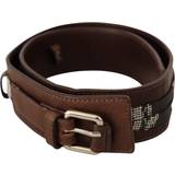 Costume National WoMens Brown Leather Silver Buckle Belt