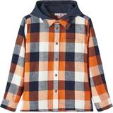 Buttons Shirts Name It Hooded Overshirt - Autumn Maple