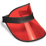 Red Caps Fancy Dress Beistle Clear Red Plastic Dealer's Visor Party Accessory 1 count