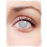 White Colored Lenses Fancy Dress Horror-Shop Kontaktlinsen weißes Netz Weiße Kontaktlinsen mit Netz