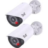 Single-Use Cameras BNT dummy fake security camera, with one red led light at night, white-2pack