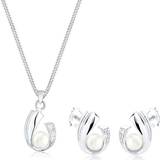 White Jewellery Sets Brillant schmuckset süßwasserperlen silber natürliche diamanten elli diamonds