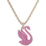 Swarovski Iconic Swan Pendant Medium Necklace - Rose Gold/Pink/Transparent