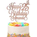 EKAM Personalised Happy Birthday Glitter Cake Decoration